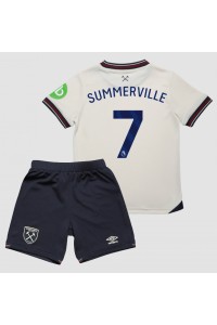 West Ham United Crysencio Summerville #7 Jalkapallovaatteet Lasten Vieraspeliasu 2025-26 Lyhythihainen (+ Lyhyet housut)